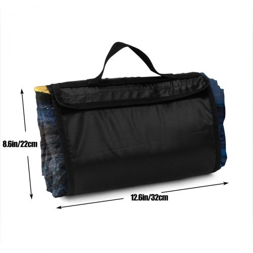  New Wanli Picnic Blanket Rocky Shore Sunset Sandproof and Waterproof Picnic Mat Folding Portable Tote Camping Mat for Beach Camping Hiking Grass Travelling 57 * 59in