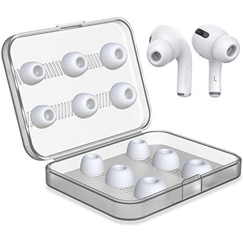  [아마존베스트]New Bee Ear pads for AirPods silicone 6 pairs noise reduction silicone earphones with case (SML)