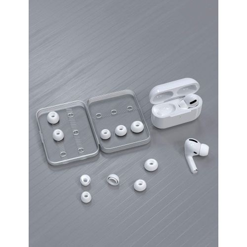  [아마존베스트]New Bee Ear pads for AirPods silicone 6 pairs noise reduction silicone earphones with case (SML)