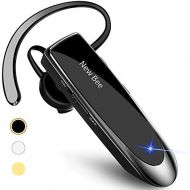 New bee Bluetooth Earpiece V5.0 Wireless Handsfree Headset with Microphone 24 Hrs Driving Headset 60 Days Standby Time for iPhone Android Samsung Laptop Trucker Driver (Black)