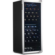 NewAir Freestanding 98 Bottle Dual Zone Compressor Wine Fridge with Low-Vibration Ultra-Quiet Inverter Compressor, Adjustable Racks and Exterior Digital Thermostat