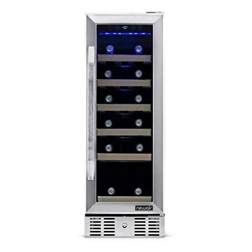  NewAir Built-In Wine Cooler and Refrigerator, 19 Bottle Capcity Fridge with Triple-Layer Tempered Glass Door, AWR-190SB