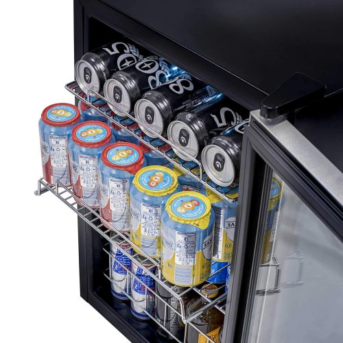  NewAir AB-850 Beverage Refrigerator, 90 Can, Stainless Steel