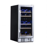 NewAir Dual Zone Built-In Wine Cooler and Refrigerator, 29 Bottle Capacity Fridge with Triple-Layer Tempered Glass Door, AWR-290DB