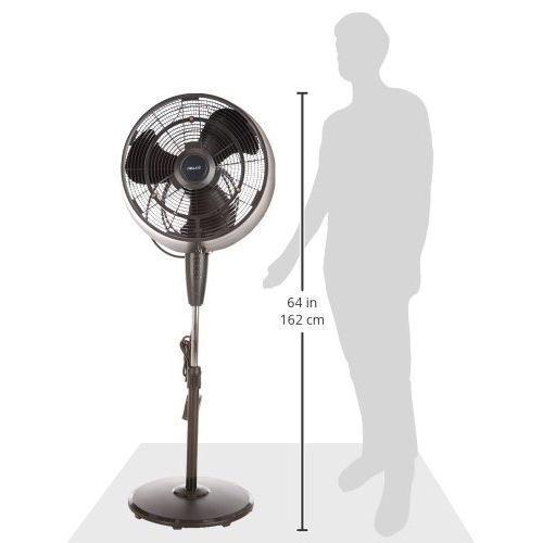  NewAir Outdoor Misting Fan Oscillating Pedestal Fan with Three Gentle Mist Nozzles, AF-520B, Black