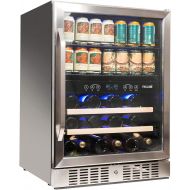 [아마존베스트]NewAir Beverage Cooler 22 Bottle and 70 Can Capacity Dual Zone Built in Refrigerator for Soda Beer or Wine, AWB-400DB Stainless Steel