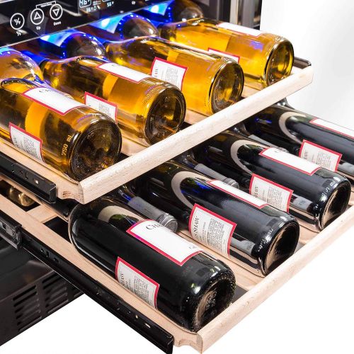  [아마존베스트]NewAir Beverage Cooler 22 Bottle and 70 Can Capacity Dual Zone Built in Refrigerator for Soda Beer or Wine, AWB-400DB Stainless Steel