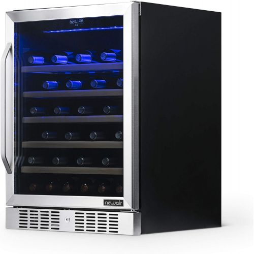  [아마존베스트]NewAir Built-In Wine Cooler and Refrigerator, 52 Bottle Capacity Fridge with Triple-Layer Tempered Glass Door, AWR-520SB