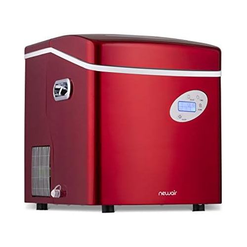  [아마존베스트]NewAir Portable Ice Maker 50 lb. Daily - Countertop Design - 3 Size Bullet Shaped Ice - AI-215R - Red