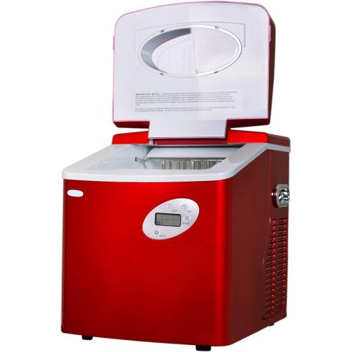  [아마존베스트]NewAir Portable Ice Maker 50 lb. Daily - Countertop Design - 3 Size Bullet Shaped Ice - AI-215R - Red