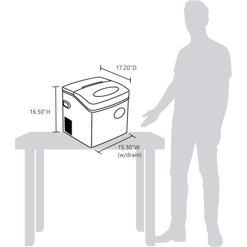  [아마존베스트]NewAir Portable Ice Maker 50 lb. Daily - Countertop Design - 3 Size Bullet Shaped Ice - AI-215R - Red