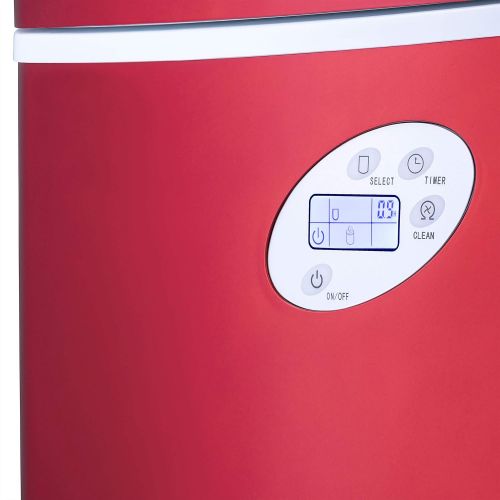  [아마존베스트]NewAir Portable Ice Maker 50 lb. Daily - Countertop Design - 3 Size Bullet Shaped Ice - AI-215R - Red