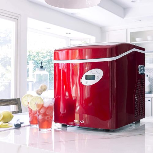  [아마존베스트]NewAir Portable Ice Maker 50 lb. Daily - Countertop Design - 3 Size Bullet Shaped Ice - AI-215R - Red