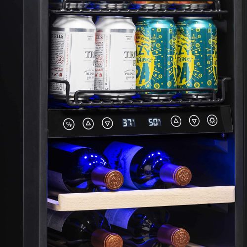  [아마존베스트]NewAir NWB057SS00 Wine and Beverage Refrigerator, Silver, 57 Bottle and Can
