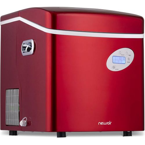  [아마존베스트]NewAir Portable Ice Maker 50 lb. Daily - Countertop Design - 3 Size Bullet Shaped Ice - AI-215R - Red