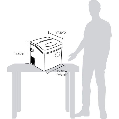  [아마존베스트]NewAir Portable Ice Maker 50 lb. Daily - Countertop Design - 3 Size Bullet Shaped Ice - AI-215R - Red