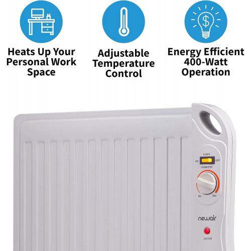  NewAir Portable Space, Desk Indoor Small Electric Heaters with Silent, Energy Efficient Operation, Perfect for Office or Bedroom, NIH040WH00, White