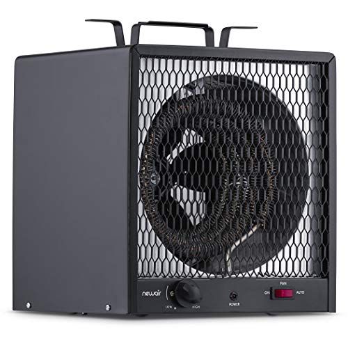  NewAir Portable Garage Heater, Electric Infared Fast Heat for up to 800 sq ft, 240V 30 amp 5600 Watt, G56, Black, Hardwired