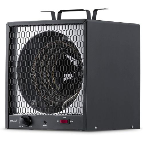  NewAir Portable Garage Heater, Electric Infared Fast Heat for up to 800 sq ft, 240V 30 amp 5600 Watt, G56, Black, Hardwired