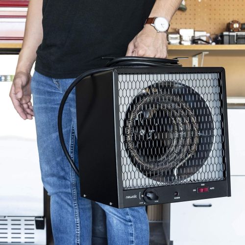  NewAir Portable Garage Heater, Electric Infared Fast Heat for up to 800 sq ft, 240V 30 amp 5600 Watt, G56, Black, Hardwired