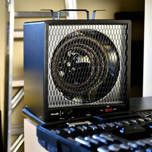  NewAir Portable Garage Heater, Electric Infared Fast Heat for up to 800 sq ft, 240V 30 amp 5600 Watt, G56, Black, Hardwired