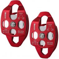 [아마존베스트]NewDoar 32 KN CE Certified Large Rescue Pulley Single/Double Sheave with Swing Plate