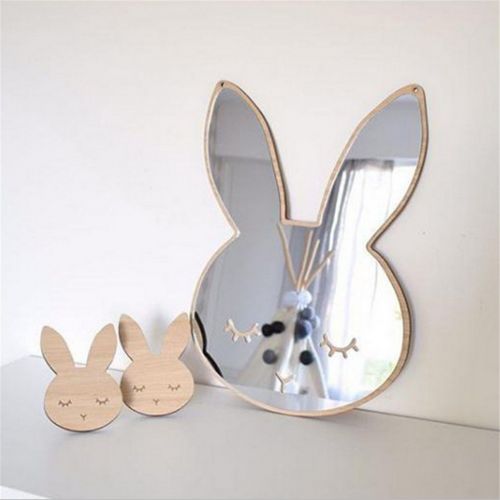  NewEmergingstyle newEmergingstyle Wall Decor for Baby Room Kids Bedroom Mirror Decoration Bunny Cloud Wall Mirrors (Rabbit,with Butterfly Gift)