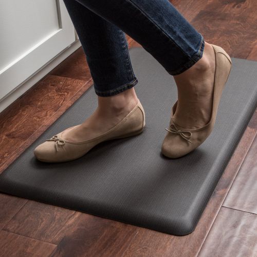  NewLife by GelPro Anti-Fatigue Designer Comfort Kitchen Floor Mat Stain Resistant Surface with 5/8” thick ergo-foam core for health and wellness,18x30 Grasscloth Charcoal