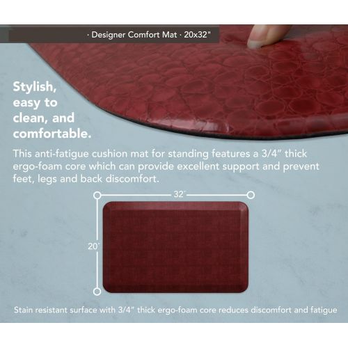  NewLife by GelPro Anti-Fatigue Designer Comfort Kitchen Floor Mat, 20x32”, Pebble Pomegranate Stain Resistant Surface with 3/4” Thick Ergo-foam Core for Health and Wellness