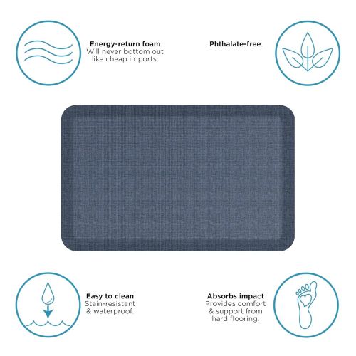  NewLife by GelPro Anti-Fatigue Designer Comfort Kitchen Floor Mat, 20x32”, Tweed High Tide Stain Resistant Surface with 3/4” Thick Ergo-foam Core for Health and Wellness