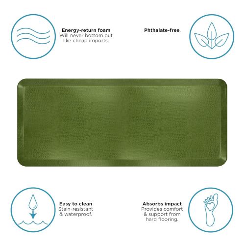  NewLife by GelPro Anti-Fatigue Designer Comfort Kitchen Floor Mat, 20x48”, Pebble Palm Stain Resistant Surface with 3/4” Thick Ergo-foam Core for Health and Wellness
