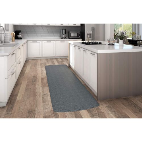  NewLife by GelPro Anti-Fatigue Designer Comfort Kitchen Floor Mat, 30x108, Tweed Nickel Grey Stain Resistant Surface with 3/4” Thick Ergo-foam Core for Health and Wellness