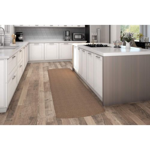  NewLife by GelPro Anti-Fatigue Designer Comfort Kitchen Floor Mat, 30x108, Tweed Light Walnut Stain Resistant Surface with 3/4” Thick Ergo-foam Core for Health and Wellness