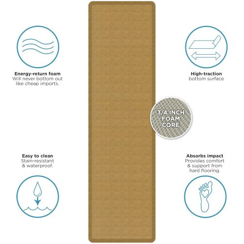  NewLife by GelPro Anti-Fatigue Designer Comfort Kitchen Floor Mat, 30x108, Tweed Honeycomb Stain Resistant Surface with 3/4” Thick Ergo-foam Core for Health and Wellness