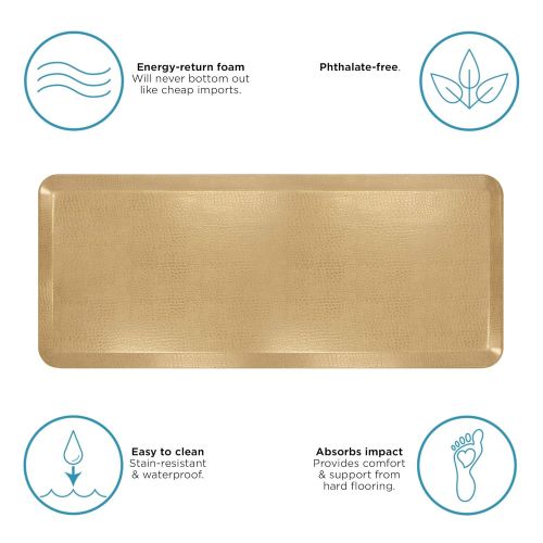  NewLife by GelPro Anti-Fatigue Designer Comfort Kitchen Floor Mat, 20x48”, Pebble Wheat Stain Resistant Surface with 3/4” Thick Ergo-foam Core for Health and Wellness