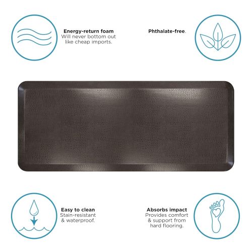  NewLife by GelPro Anti-Fatigue Designer Comfort Kitchen Floor Mat, 20x48”, Pebble Espresso Stain Resistant Surface with 3/4” Thick Ergo-foam Core for Health and Wellness