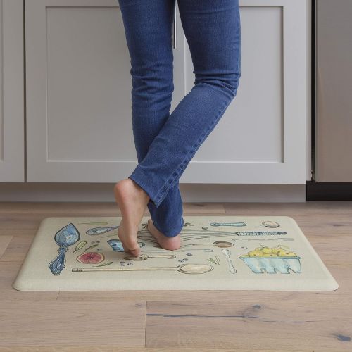  NewLife by GelPro Anti-Fatigue Designer Comfort Kitchen Floor Mat, 20x32, Kitchen Tools Warm Stone Stain Resistant Surface with 3/4 Thick Ergo-foam core for Health and Wellness