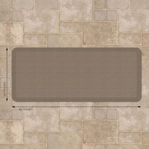  NewLife by GelPro Anti-Fatigue Designer Comfort Kitchen Floor Mat, 20x48”, Grasscloth Pecan Stain Resistant Surface with 3/4” Thick Ergo-foam Core for Health and Wellness