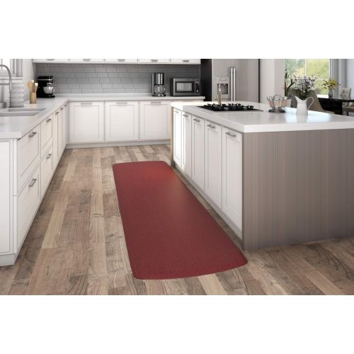  NewLife by GelPro Anti-Fatigue Designer Comfort Kitchen Floor Mat, 30x108”, Grasscloth Crimson Stain Resistant Surface with 3/4” Thick Ergo-foam Core for Health and Wellness