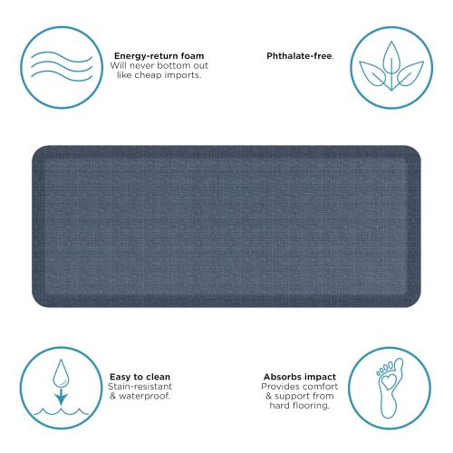  NewLife by GelPro Anti-Fatigue Designer Comfort Kitchen Floor Mat, 20x48, Tweed High Tide Stain Resistant Surface with 3/4” Thick Ergo-foam Core for Health and Wellness