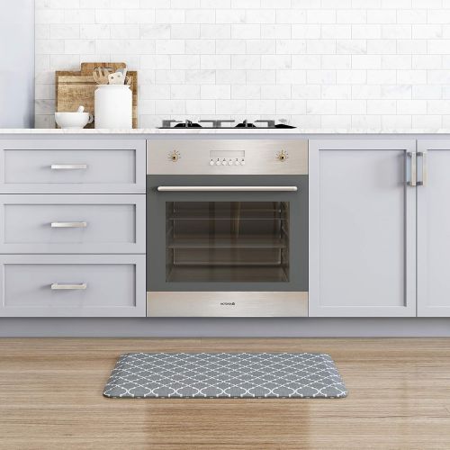  NewLife by GelPro Anti-Fatigue Designer Comfort Kitchen Floor Mat, 20x32”, Lattice Mineral Grey Stain Resistant Surface with 3/4” Thick Ergo-foam Core for Health and Wellness