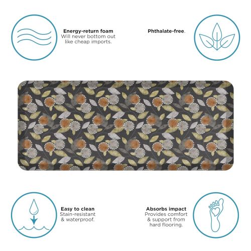  NewLife by GelPro Anti-Fatigue Designer Comfort Kitchen Floor Mat, 20x48”, Origami Smokey Night Stain Resistant Surface with 3/4” Thick Ergo-foam Core for Health and Wellness