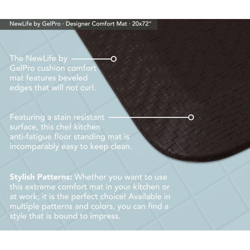  NewLife by GelPro Designer Comfort Mat, 20 by 72-Inch, Sisal Coffee Bean