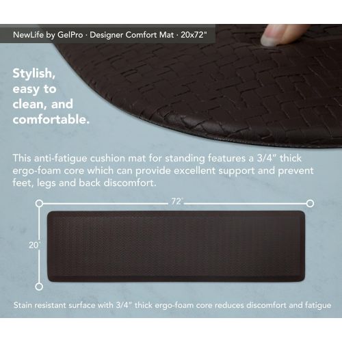  NewLife by GelPro Designer Comfort Mat, 20 by 72-Inch, Sisal Coffee Bean