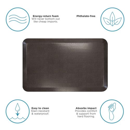 NewLife by GelPro Anti-Fatigue Designer Comfort Kitchen Floor Mat, 20x32”, Pebble Espesso Stain Resistant Surface with 3/4” Thick Ergo-foam Core for Health and Wellness