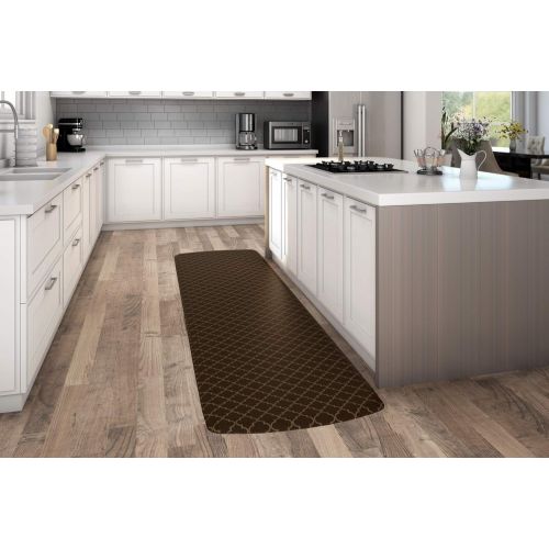  NewLife by GelPro Anti-Fatigue Designer Comfort Kitchen Floor Mat, 30x108”, Lattice Java Stain Resistant Surface with 3/4” Thick Ergo-foam Core for Health and Wellness