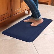 NewLife by GelPro NewLife By GelPro Anti-Fatigue Designer Comfort Kitchen Floor Mat Stain Resistant Surface with 3/4” Thick Ergo-foam Core for Health and Wellness, 20 x 32, Leather Grain Navy