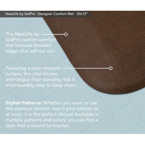  NewLife by GelPro Designer Comfort Mat, 20 by 72-Inch, Grasscloth Java