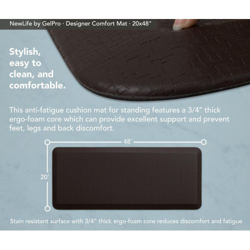  NewLife by GelPro Anti-Fatigue Designer Comfort Kitchen Floor Mat, 20x48”, Sisal Coffee Bean Stain Resistant Surface with 3/4” Thick Ergo-foam Core for Health and Wellness