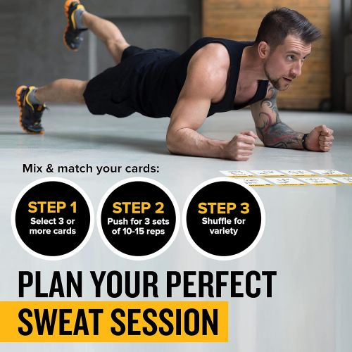  NewMe Fitness Exercise Cards BODYWEIGHT - Home Gym Workout Personal Trainer Fitness Program Tones Core Ab Legs Glutes Chest Biceps Total Upper Body Workouts Calisthenics Training Routine